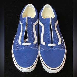 US men’s size 10.5 or women’s 12 royal blue suede and canvas Vans